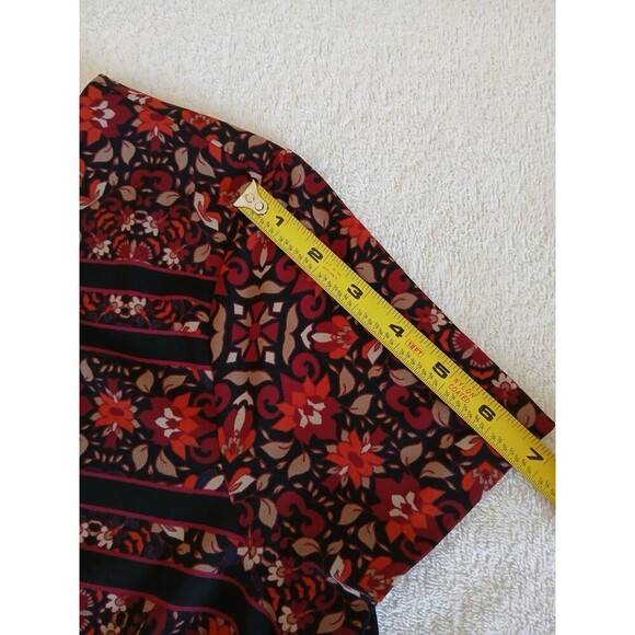 Chico's Floral Striped Print Short Sleeve Dress Knee Length Size 3 XL Stretch - Picture 13 of 15